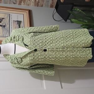 Me Me Collection Renfair Chartreuse Green Quilted Pea Coat Size M Castlecore